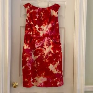 Adriana Papell red and pink sleeveless dress